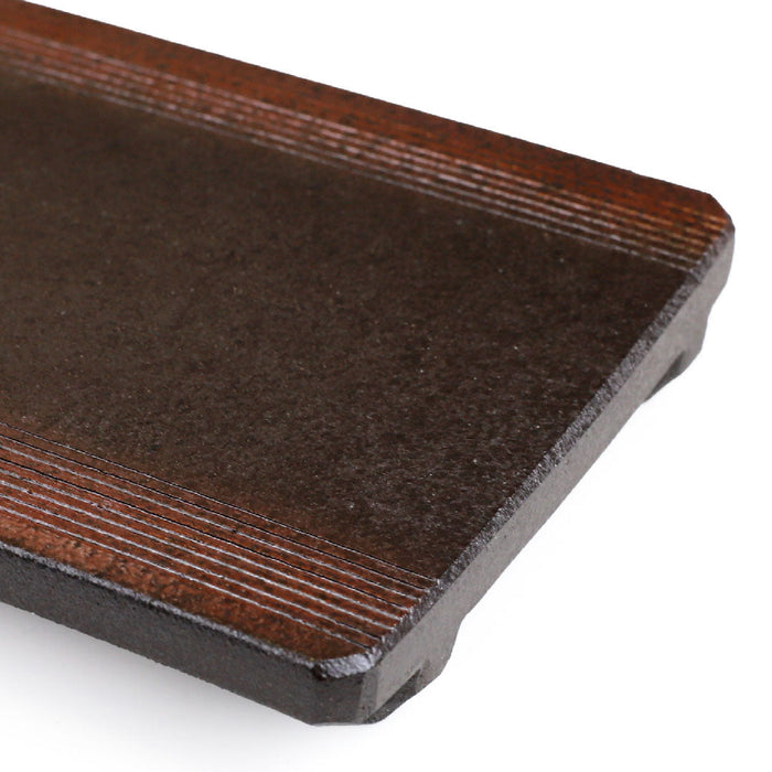 Charcoal x Rust Flat Rectangular Plate 10" x 4.75"