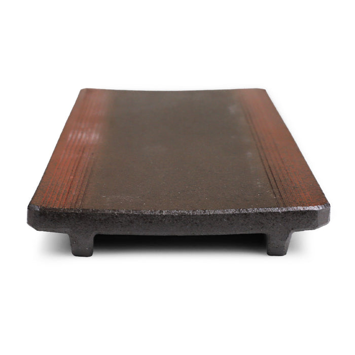 Charcoal x Rust Flat Rectangular Plate 10" x 4.75"