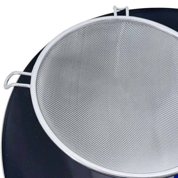 Three Snow Heavy Duty Pro Stainless Steel Fine Mesh Strainer 9.8" dia - Hook