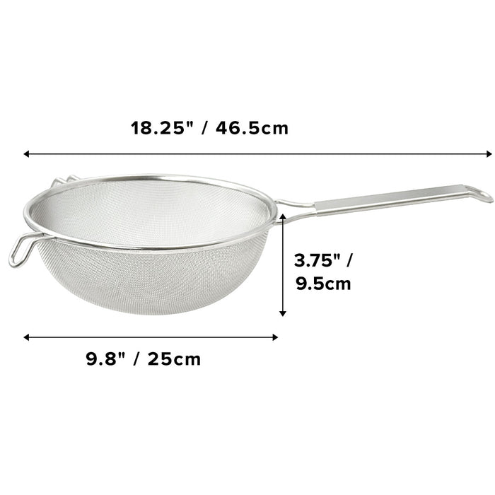 Three Snow Heavy Duty Pro Stainless Steel Fine Mesh Strainer 9.8" dia