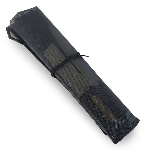 Mesh 6 Slots Knife Roll with Utility Pouch - Jet Black