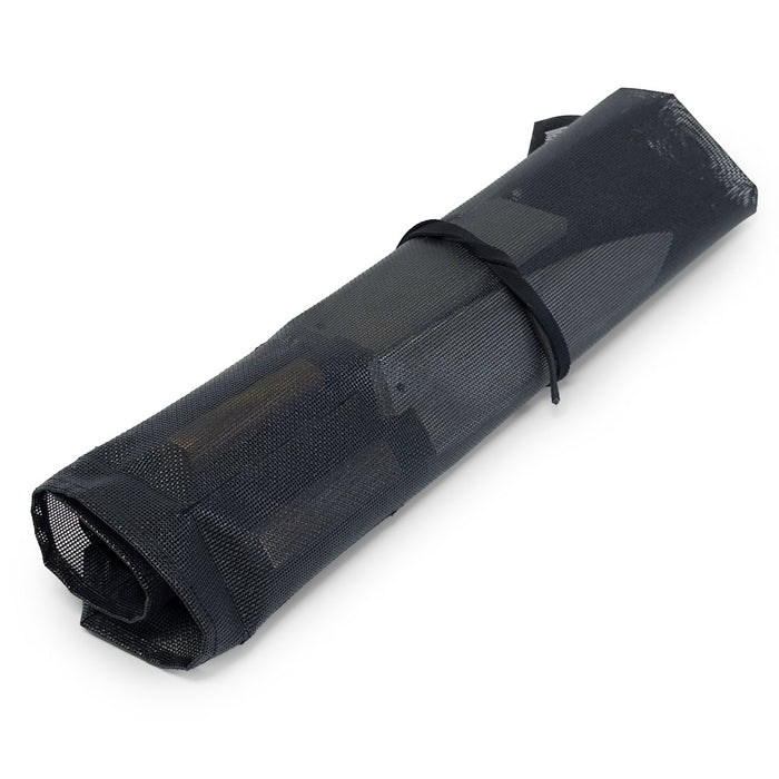 Mesh 6 Slots Knife Roll with Utility Pouch - Jet Black