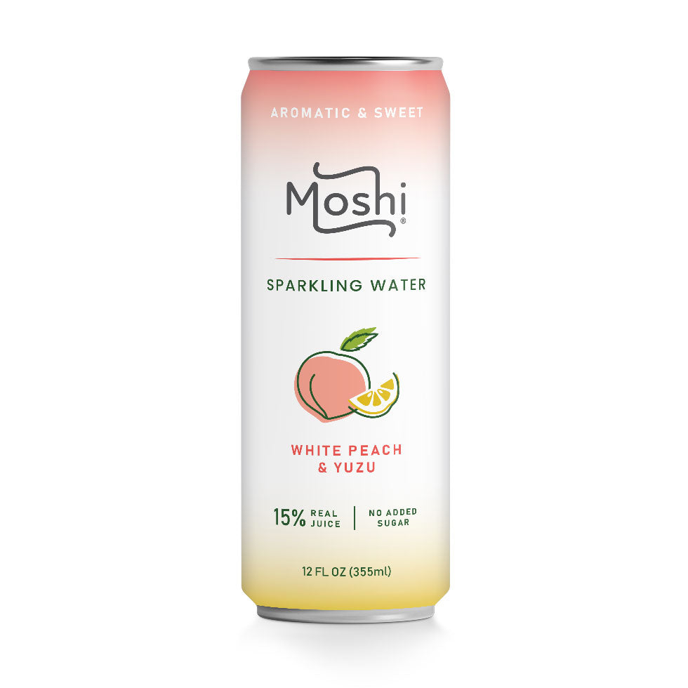 Moshi Sparkling Water White Peach & Yuzu 12 fl oz (355ml) x 12