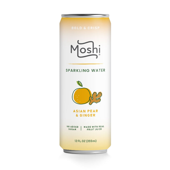 Moshi Sparkling Water Asian Pear & Ginger Miso 12 fl oz (355ml)