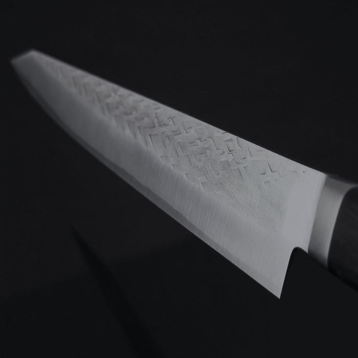 Tadafusa SLD Sujihiki 240mm Hammered Ebony Handle Back Blade