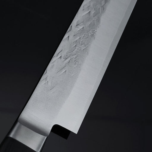 Tadafusa SLD Sujihiki 240mm Hammered Ebony Handle Brand Engrave