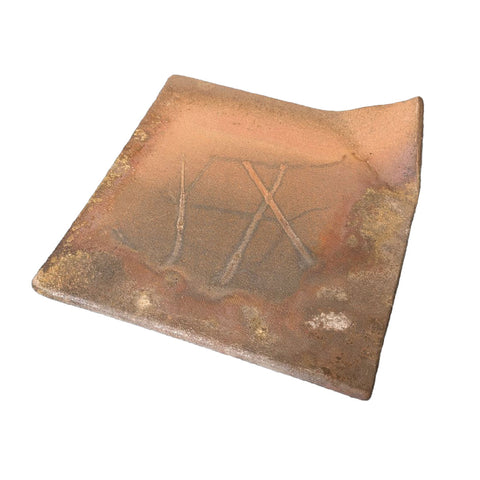 Kanayama Matte Brown Square Plate 6.8