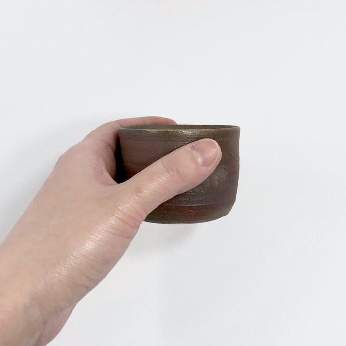 Kanayama Matte Brown Sake Cup with Dimples 3 fl oz