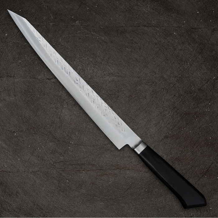 Tadafusa SLD Sujihiki 270mm Hammered Ebony Handle Back Side