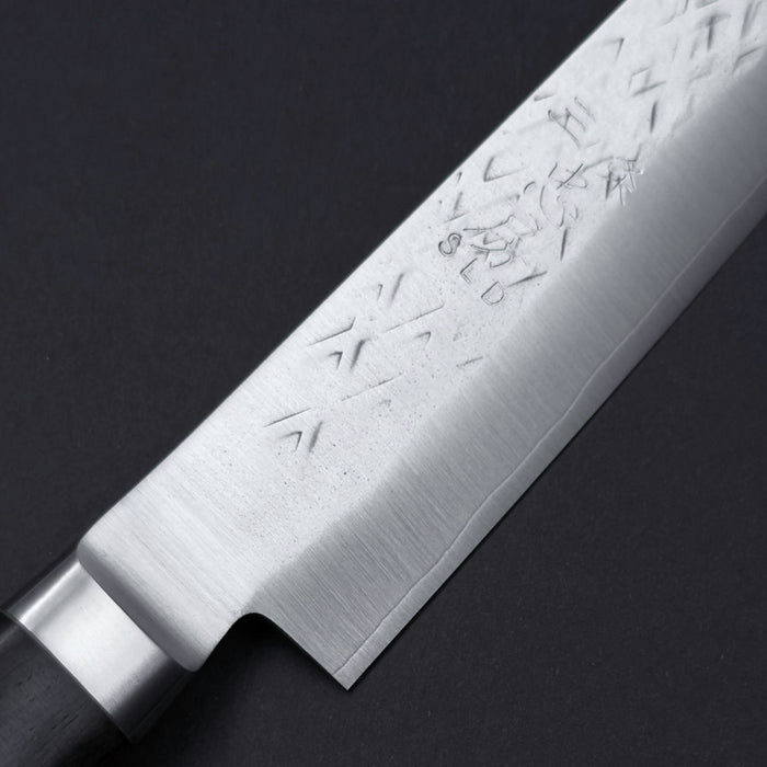 Tadafusa SLD Sujihiki 270mm Hammered Ebony Handle Brand Engrave