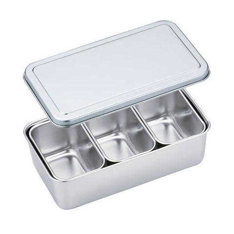 3-Compartment Stainless Steel Half Yakumi Mise En Place Pan Set