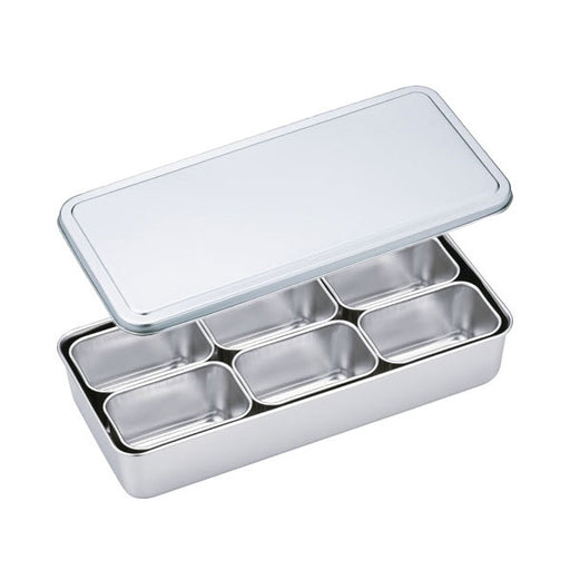 6-Compartment Stainless Steel Half Yakumi Mise En Place Pan Set