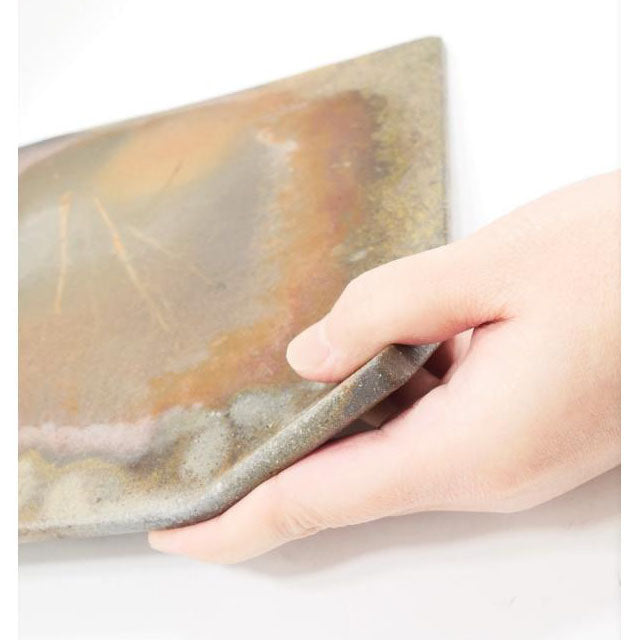 Kanayama Matte Brown Square Plate 8.5" x 8.5" with A Raised Corner