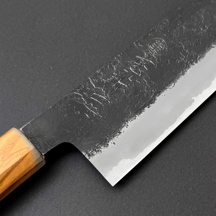 Hozan Tomoe White #2 Kurouchi Gyuto 240mm (9.4") - Brand Engraved