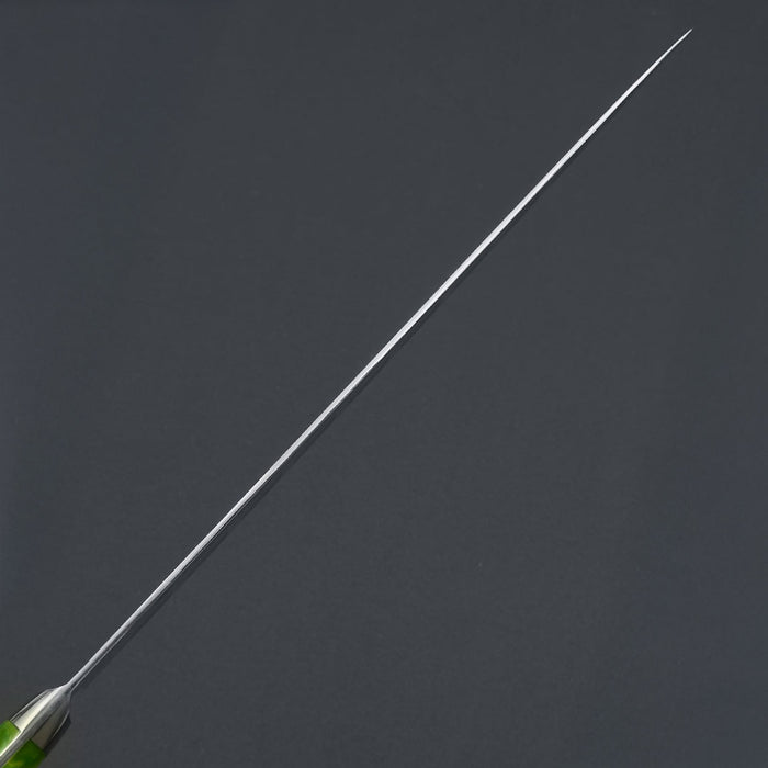 Sakai Takayuki Grand Chef SP Type III Sujihiki 240mm Jungle-Green Stabilized Hybrid Resin Handle Spine