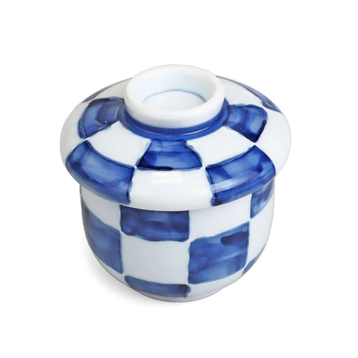 Blue Ichimatsu Checkered Chawanmushi Cup 8 fl oz