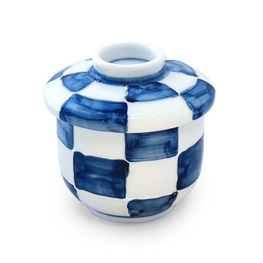 Blue Ichimatsu Checkered Chawanmushi Cup 8 fl oz