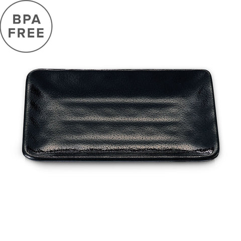 Melamine Black Grainy Rectangular Plate 8