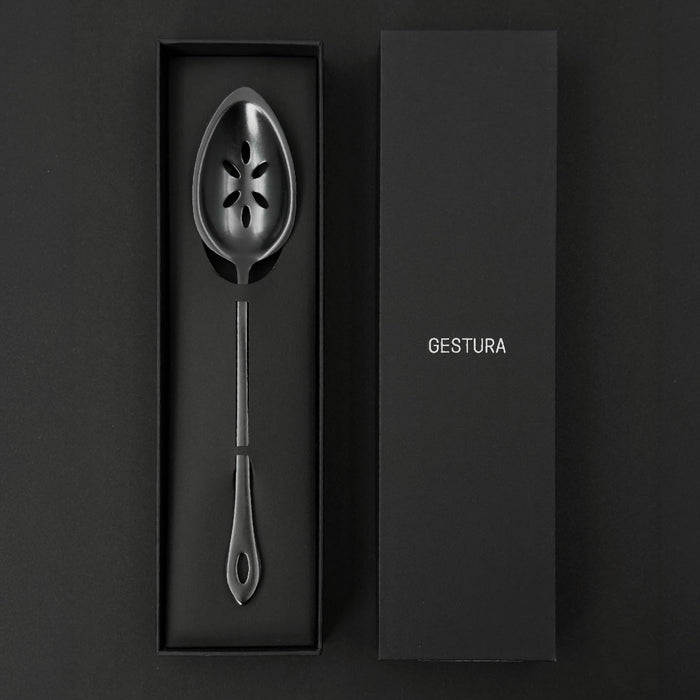 Gestura 1 Tbsp Slotted Spoon Gunmetal 9"