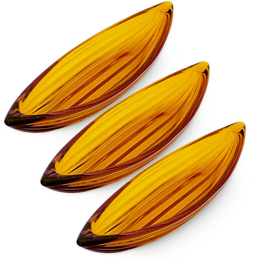 Shonai Craft Glass Amuse Dish Mamezara Amber 6.2" x 2" (Set of 3)