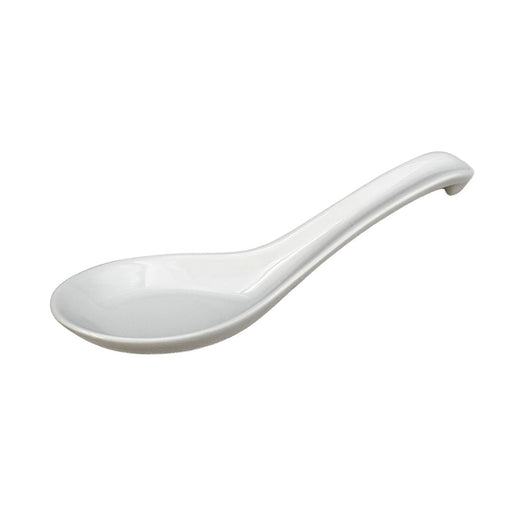 White Ceramic Renge Ramen Spoon 6" Length