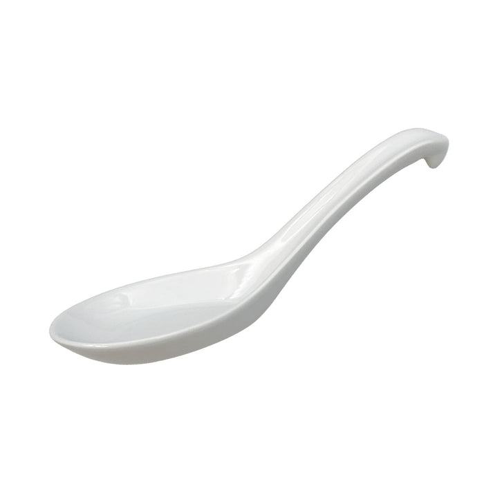 White Ceramic Renge Ramen Spoon 6" Length