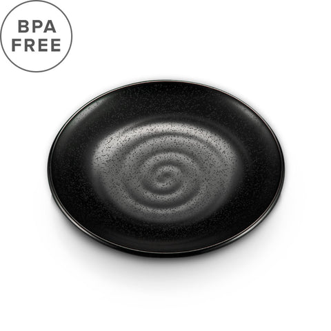 Melamine Black Grainy Salad Plate 7.1