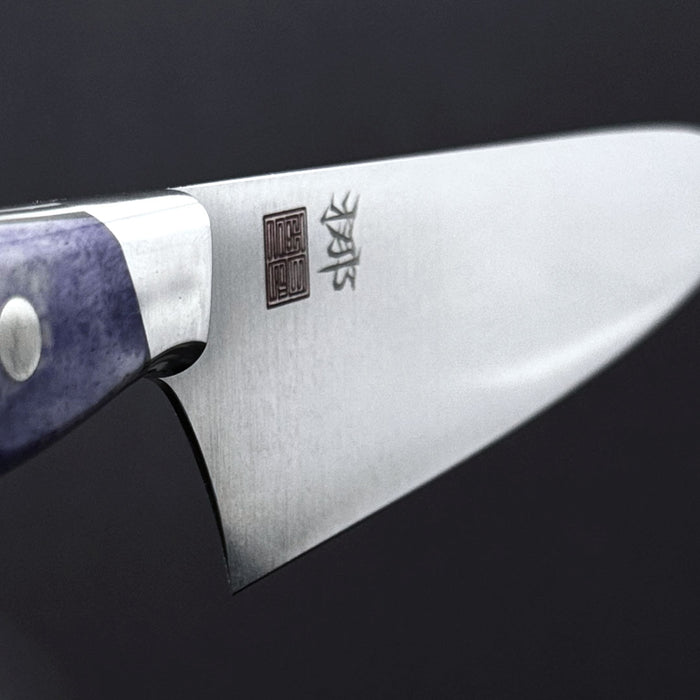 Nenohi Nagi Gyuto 210mm Giraffe Bone Handle Terra Iris with Saya Cover Blade