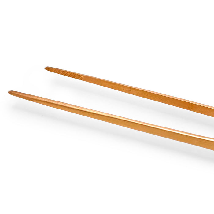 Chef Tongs Stainless Steel Special Sharp Plating Tweezers 8.25" (210mm) - Pink Gold