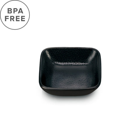Melamine Black Grainy Square Condiment Dish 2.9