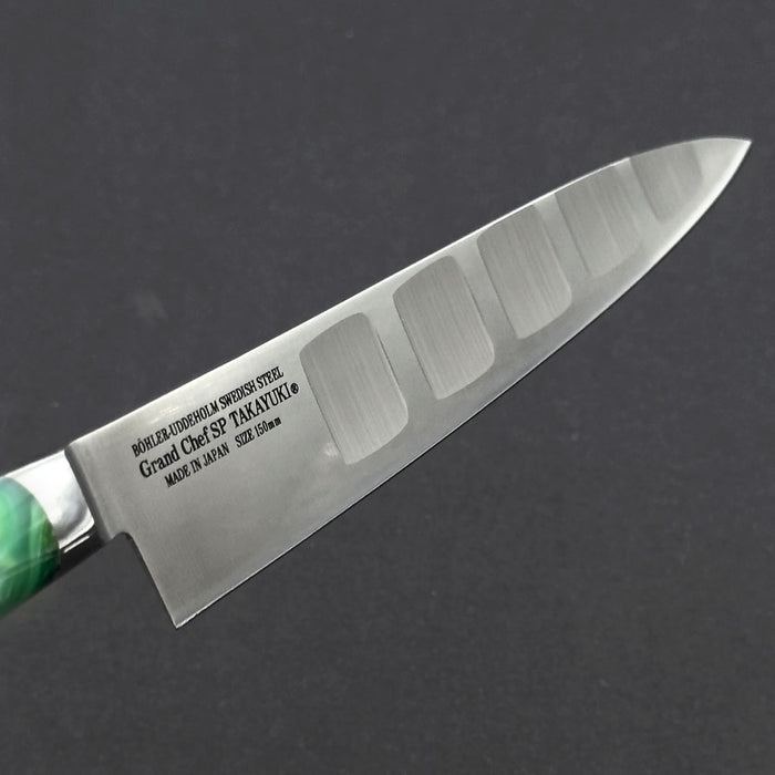 Sakai Takayuki Grand Chef SP Type III Petty 150mm Jungle Green Handle Blade