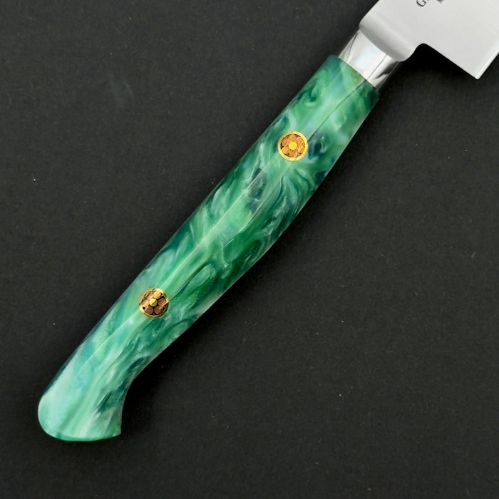 Sakai Takayuki Grand Chef SP Type III Petty 150mm Jungle Green Handle from Top