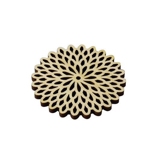 Hinoki (Japanese Cypress) Coaster Chrysanthemum Flowers