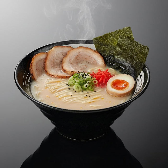 Melamine Black Grainy Noodle Bowl 57 fl oz with White Brushstroke