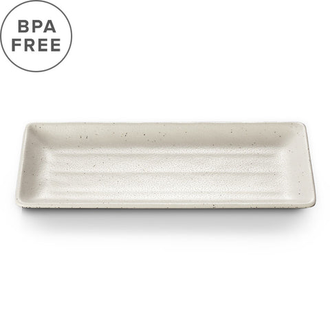 Melamine Kobiki White Grainy Rectangular Plate 11.9