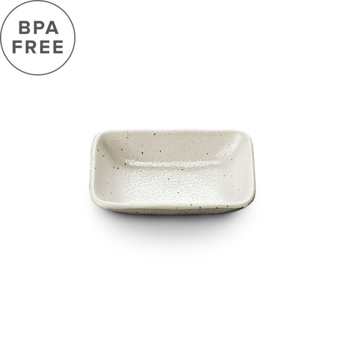 Melamine Kobiki White Grainy Rectangular Condiment Dish x