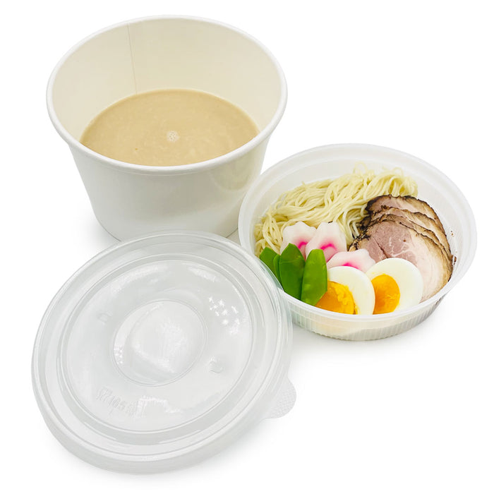White Paper Waterproof Takeout Bowl with Lid & Inner Trays 53 fl oz - Set of 300