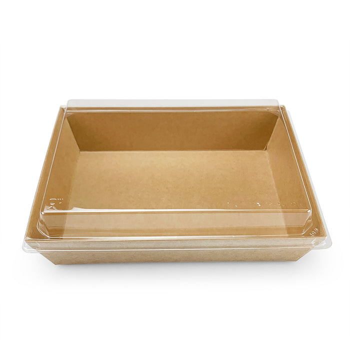 Kraft Greaseproof Paper Takeout Sushi Tray 6.9" x 4.72" (400/case) - No Lids