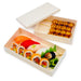 Wooden Rectangular Takeout Bento Box Large 9" x 4.75" (25/pack) - W/ Lid