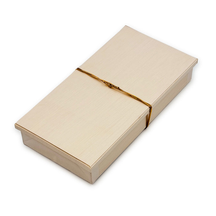 Wooden Rectangular Takeout Bento Box Large 9" x 4.75" (25/pack) - W/ Lid