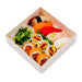 Wooden Square Takeout Bento Box 6.7" x 6.7" (25/pack) - W/ Lid