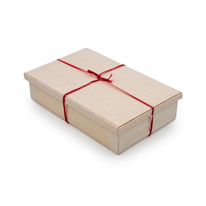 Wooden Rectangular Takeout Bento Box Small 6.7" x 4.3" (25/pack) - W/ Lid