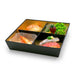 Oribe Paper 4-Compartment Takeout Bento Box Black x Gold 7.75" x 7.75" (60 sets/case)