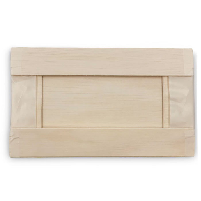 Wooden Rectangular Takeout Bento Box Large Wide 9" x 5.5" (25/pack) - W/ Lid