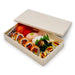 Wooden Rectangular Takeout Sushi Container Large Wide 9" x 5.5" (25/pack) - W/ Lid