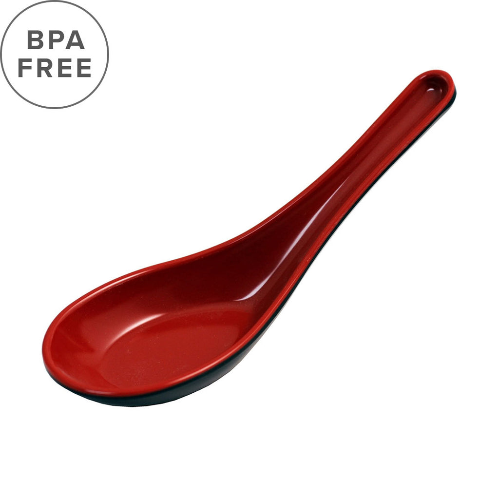 食器 Ren / Eng available Melamine Red Renge Ramen Spoon 5.75