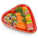 PS Heart Shaped Takeout Tray 8.9" x 9.4" (50/pack) with Sushi