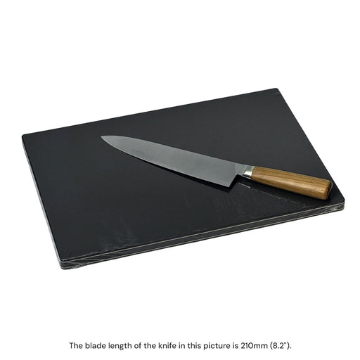 Hasegawa Pro-PE Lite Black Soft Polyethylene Wood Core Cutting Board FPEL 15.4" x 10.2" with 210mm Knife