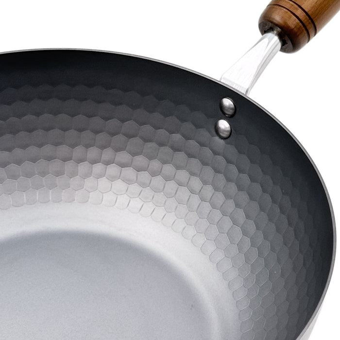 Summit Nitrogen Hardened Iron Beijing Wok Pan Hammered 8.7" dia - Enlarged