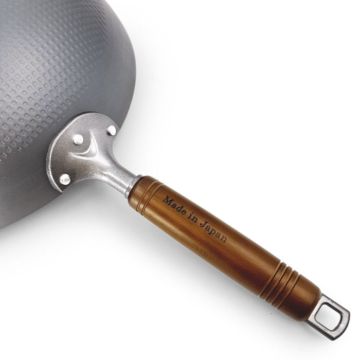 Summit Nitrogen Hardened Iron Beijing Wok Pan Embossed 11.8" dia Made in Japan